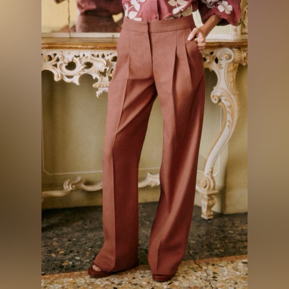 Sezane Cilian Trousers in Hazelnut NWT